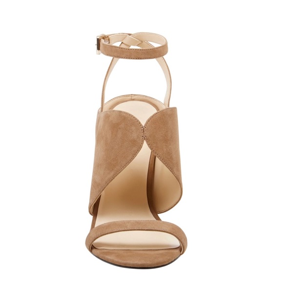 Leatherette Block Mirror Heel Ankle Strap Sandal - Picture 4 of 5